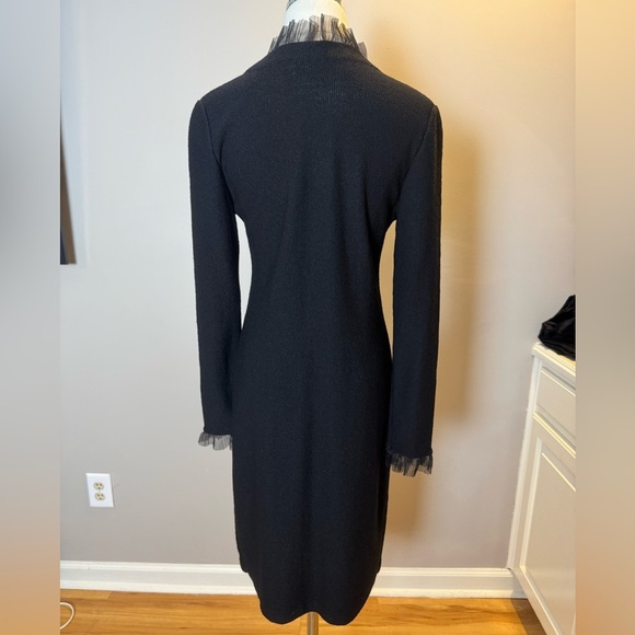 Vintage Steve Fabrikant Signature Black Wool Dress - Size S - Picture 8 of 12